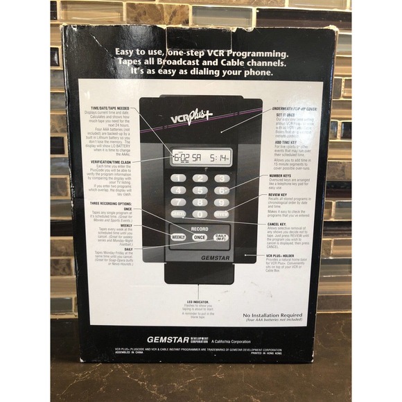 VCR Plus+ Instant Programmer by GemStar -‎ Model EL16EB-16 - Brand New in Box - Picture 3 of 3